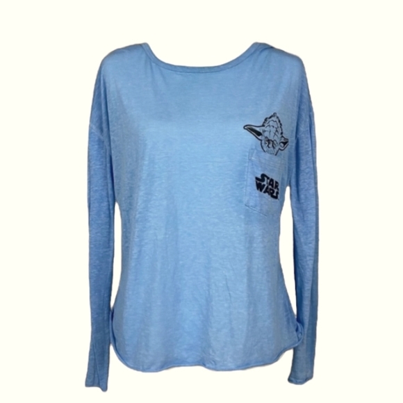 𝅺STAR Wars Yoda pocket long sleeve blue XL - Picture 4 of 4